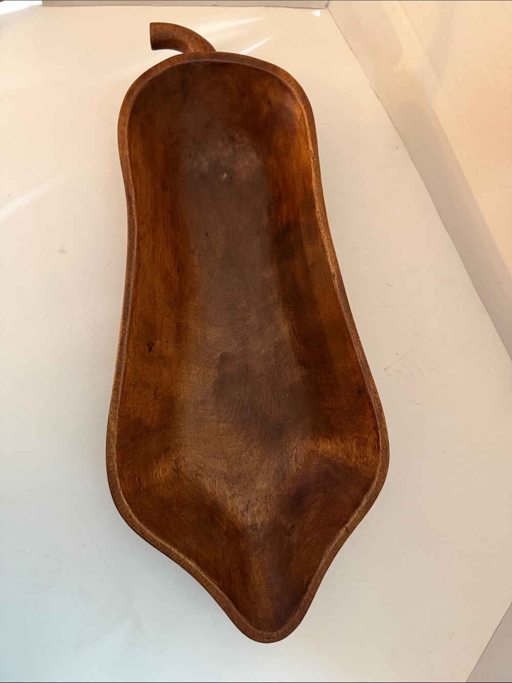 Source Unknown Handcrafted Brown Fruit Wooden Serving Bowl
